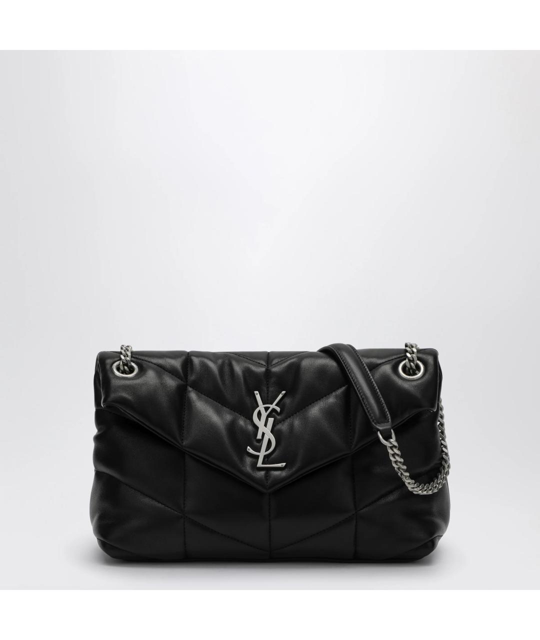 SAINT LAURENT Черная кожаная сумка через плечо, фото 3