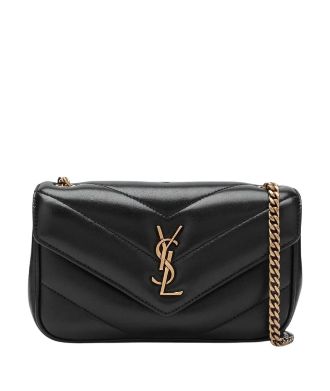 SAINT LAURENT Черная кожаная сумка через плечо, фото 1