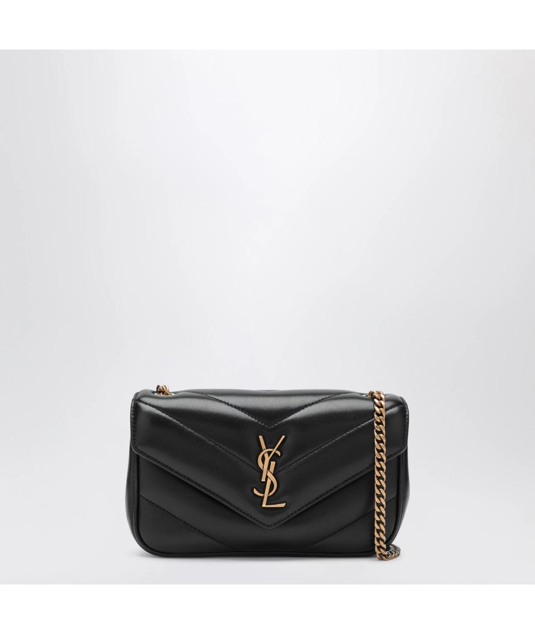 SAINT LAURENT Черная кожаная сумка через плечо, фото 3