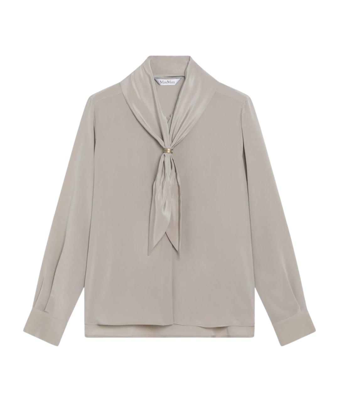 MAX MARA Бежевая шелковая рубашка, фото 1