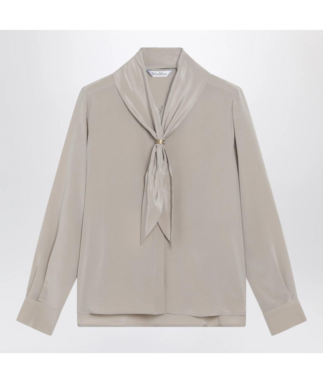 MAX MARA Бежевая шелковая рубашка, фото 3