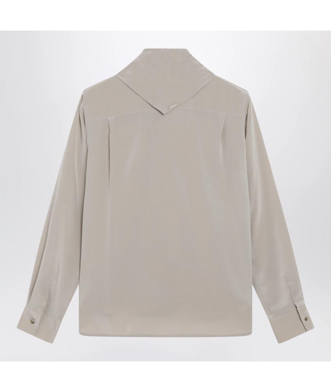 MAX MARA Бежевая шелковая рубашка, фото 2