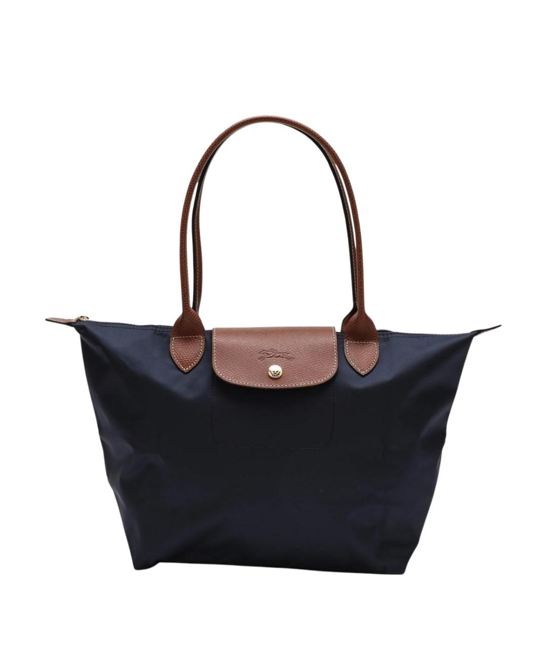 LONGCHAMP Темно-синяя тканевая сумка тоут, фото 1