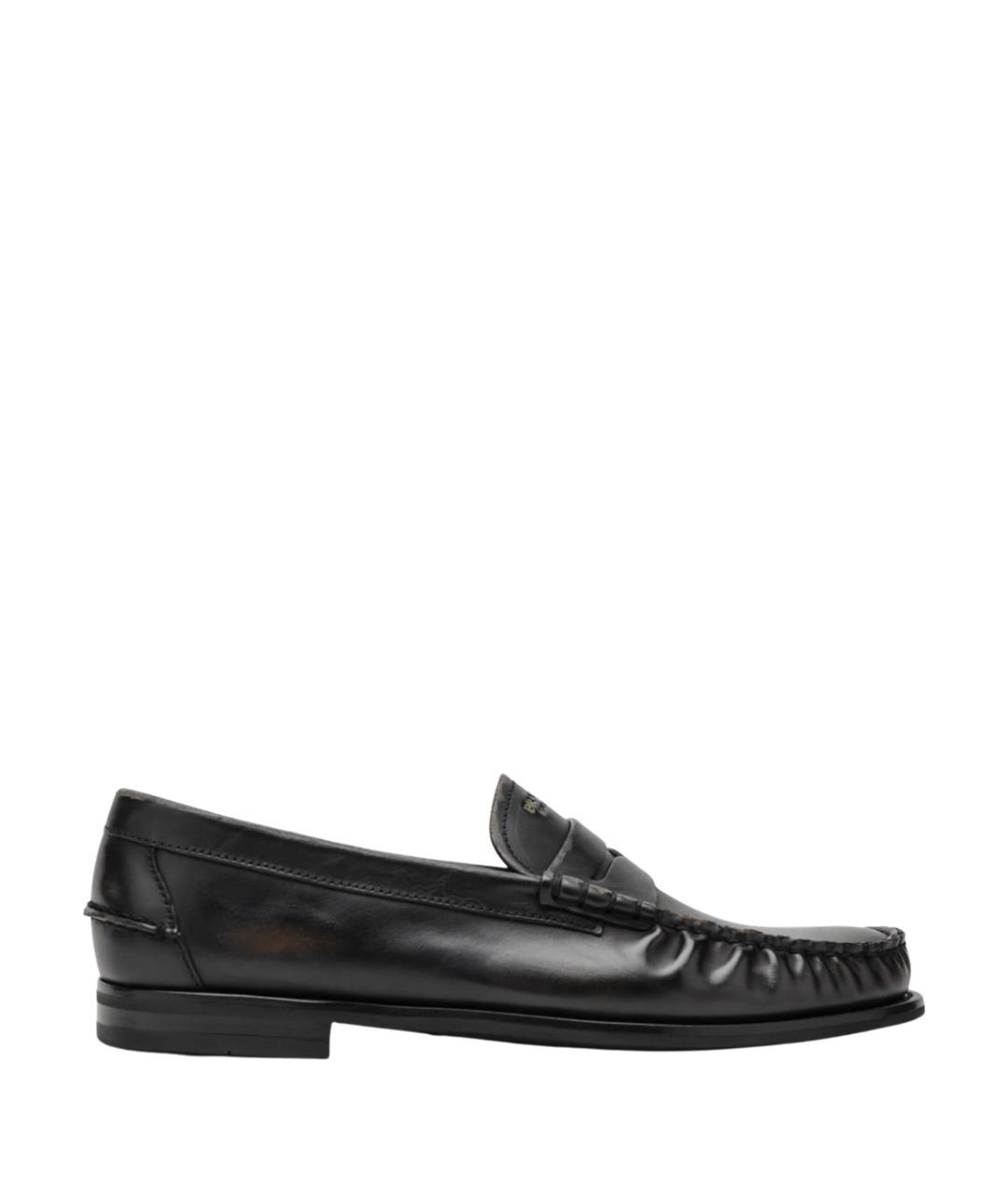 PRADA Черные кожаные туфли, фото 1
