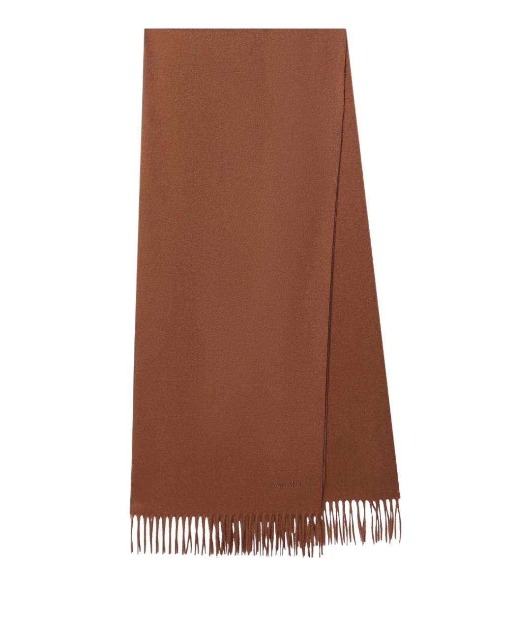 MAX MARA Коричневый кашемировый шарф, фото 1