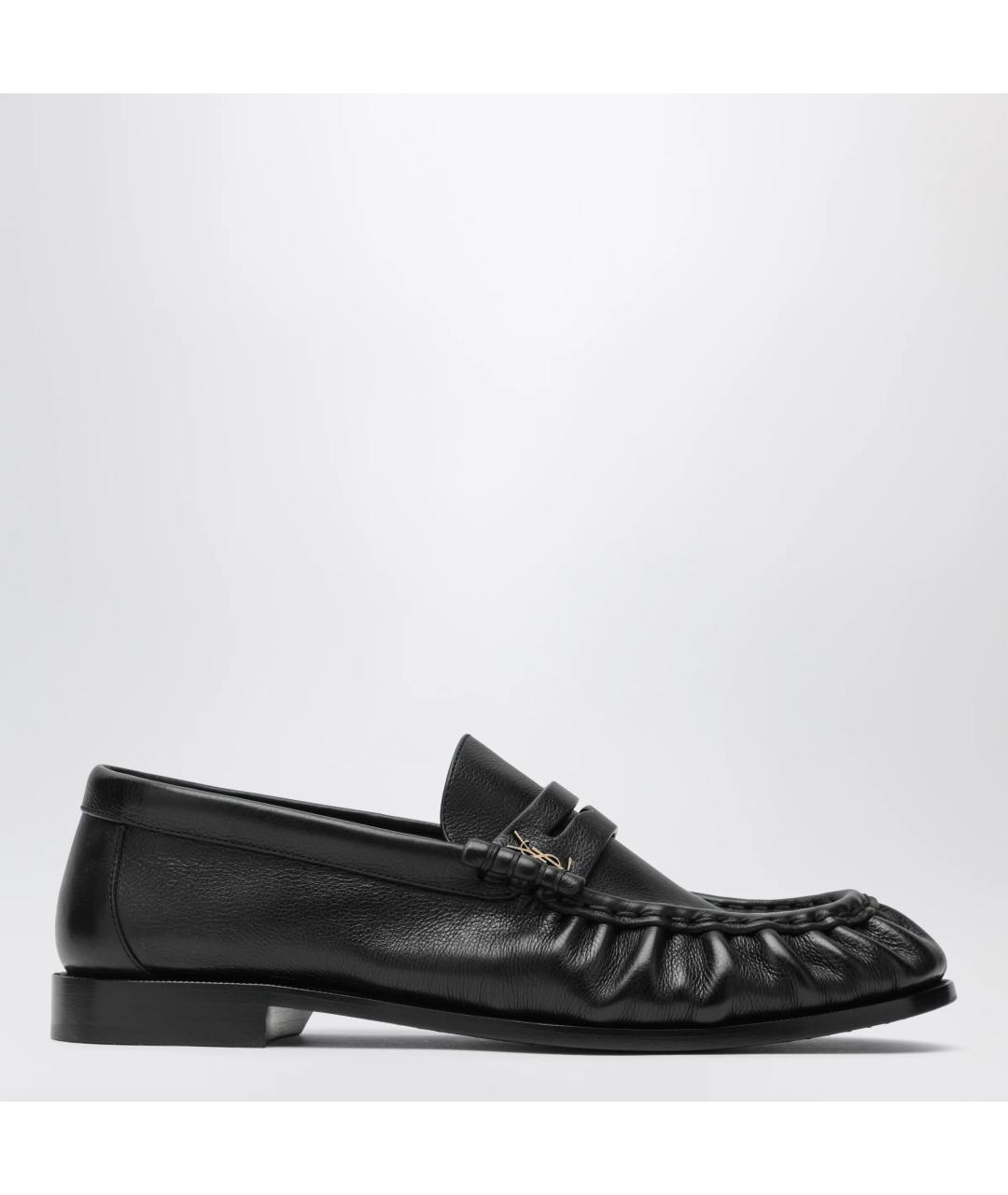 SAINT LAURENT Черные кожаные лоферы, фото 3
