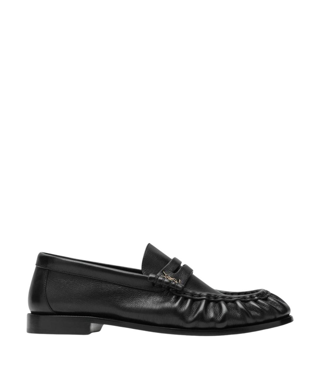 SAINT LAURENT Черные кожаные лоферы, фото 1