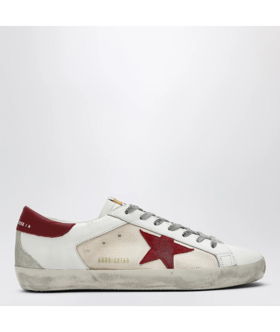 GOLDEN GOOSE Бежевые кожаные низкие кроссовки / кеды, фото 3