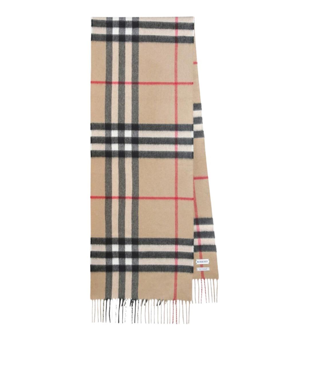 BURBERRY Бежевый кашемировый шарф, фото 1