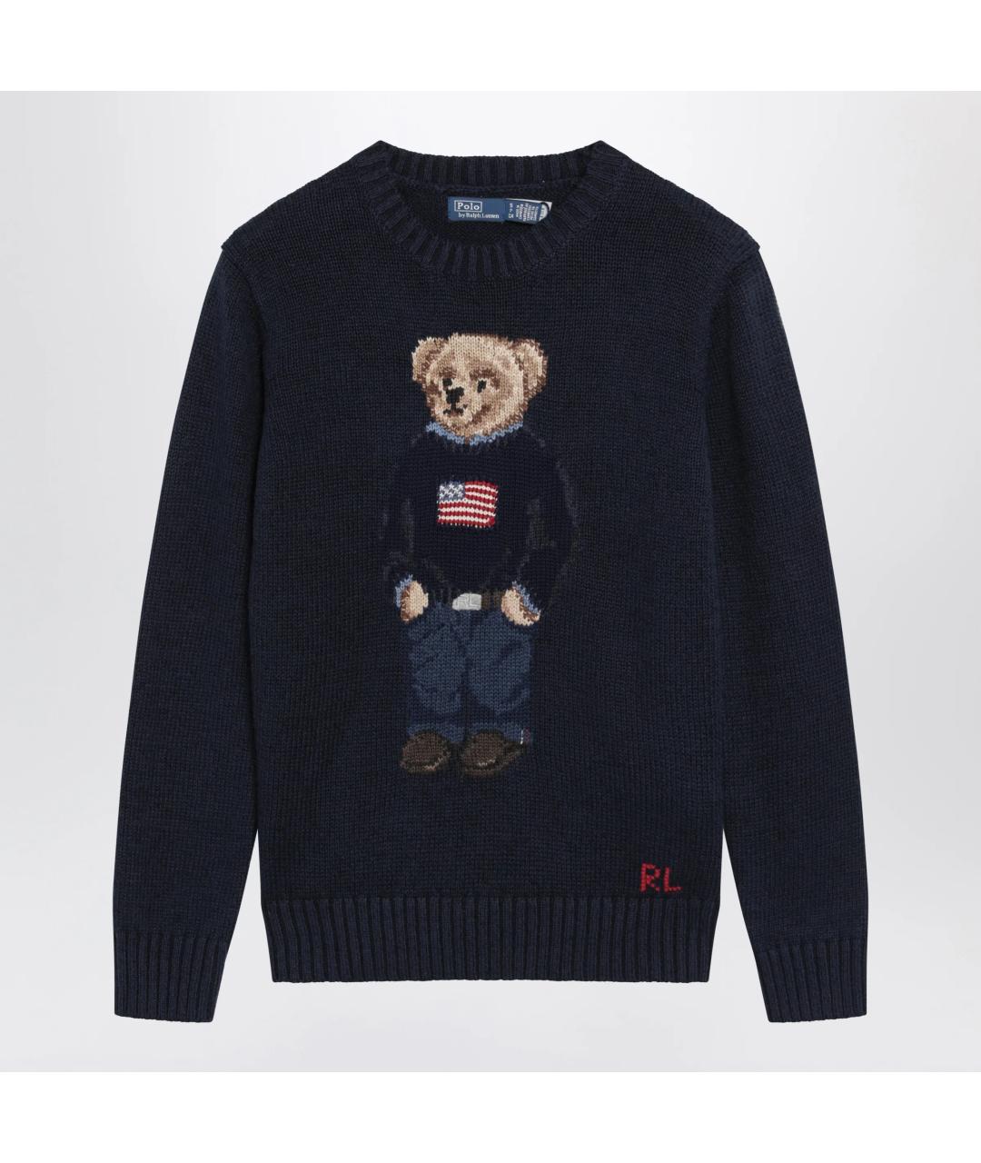 POLO RALPH LAUREN Темно-синий хлопковый джемпер / свитер, фото 3