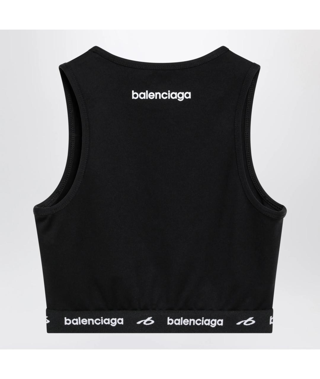 BALENCIAGA Черная полиамидовая майка, фото 2