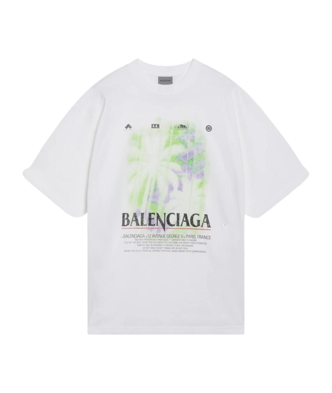 BALENCIAGA Белая хлопковая футболка, фото 1