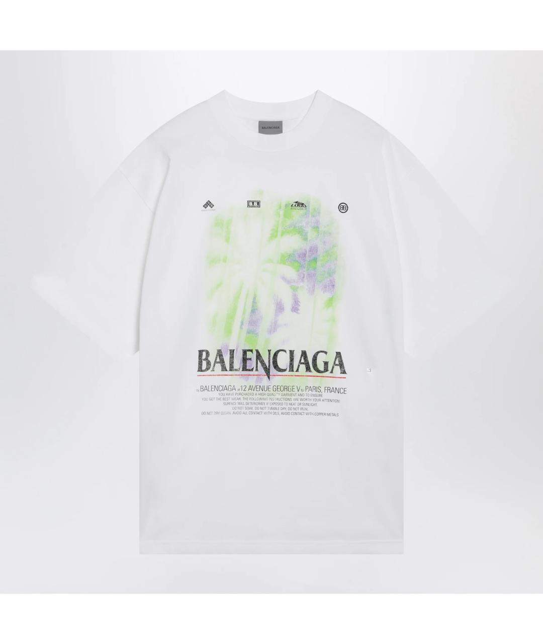 BALENCIAGA Белая хлопковая футболка, фото 3