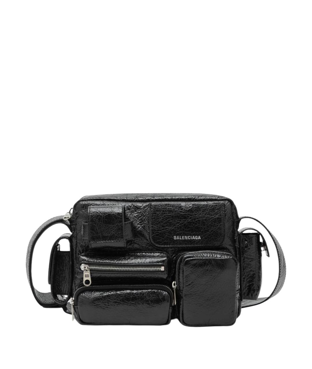 BALENCIAGA Черная кожаная сумка на плечо, фото 1