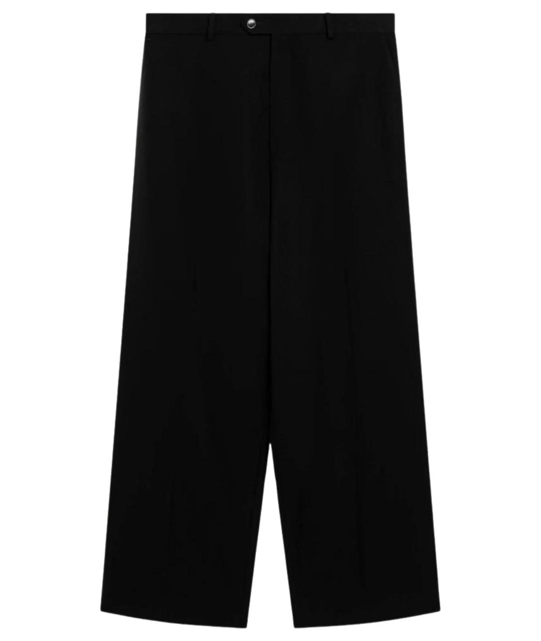 BALENCIAGA Черные шерстяные повседневные брюки, фото 1