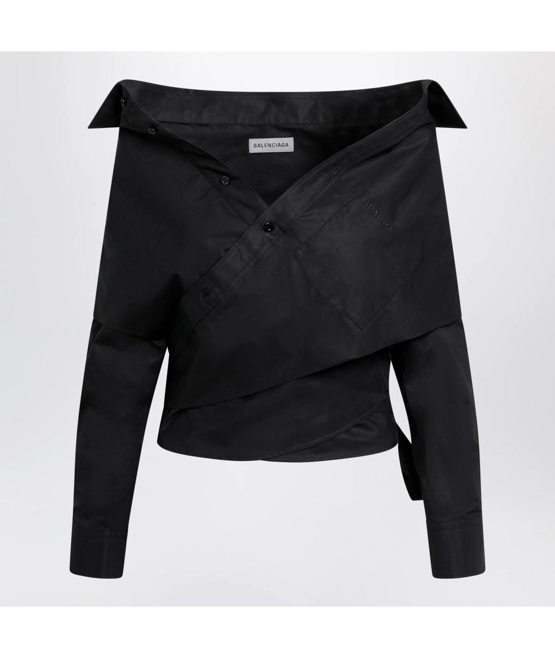 BALENCIAGA Черная хлопковая рубашка, фото 3