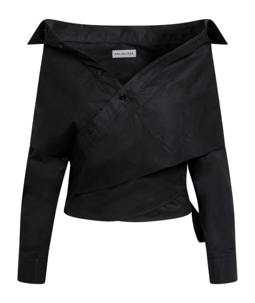 BALENCIAGA Черная хлопковая рубашка, фото 1