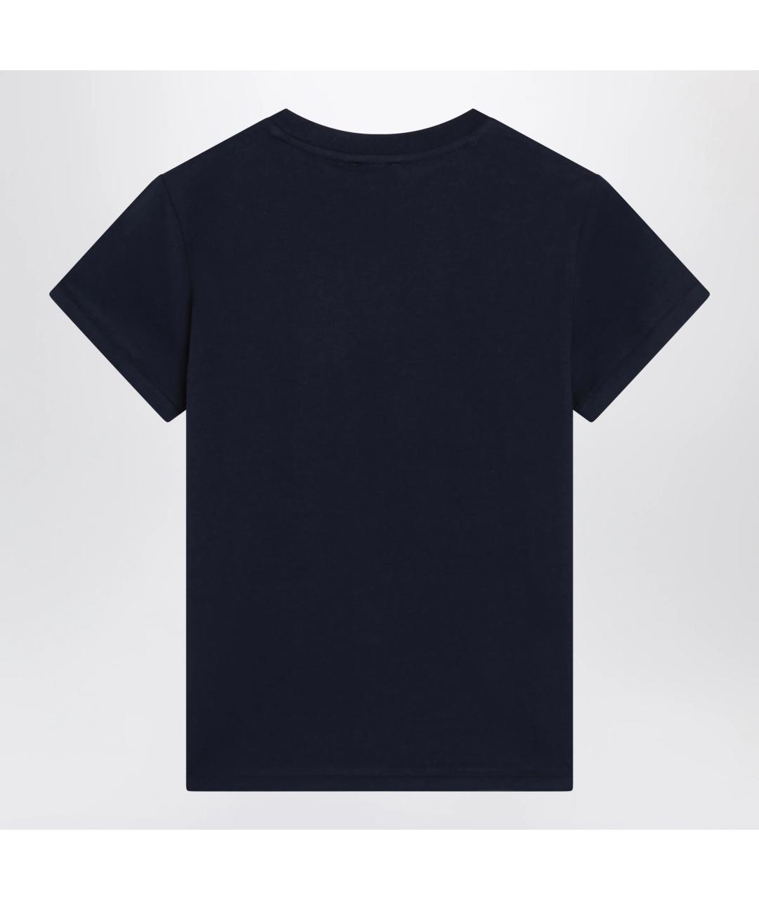 POLO RALPH LAUREN Темно-синяя хлопковая футболка, фото 2