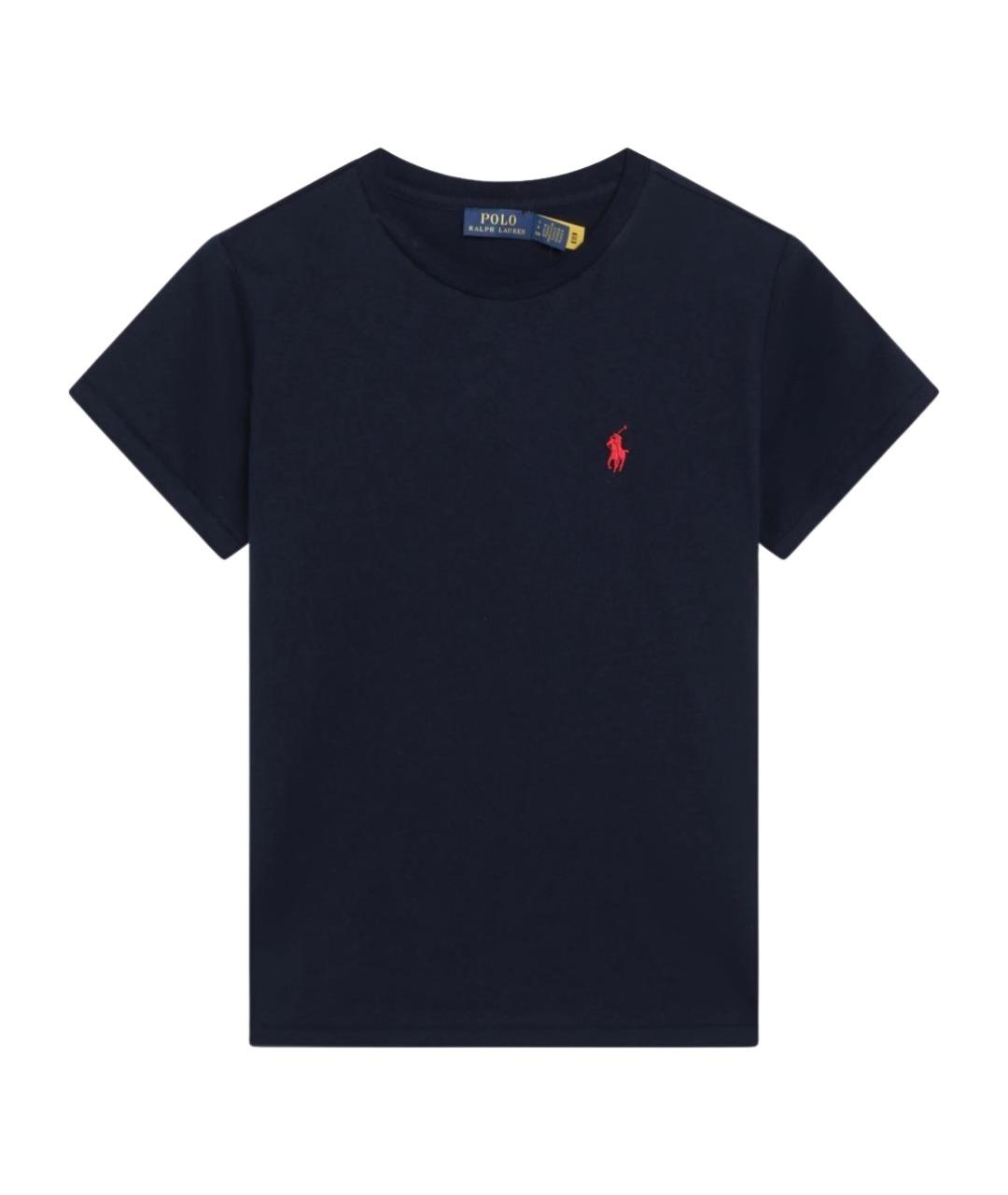 POLO RALPH LAUREN Темно-синяя хлопковая футболка, фото 1
