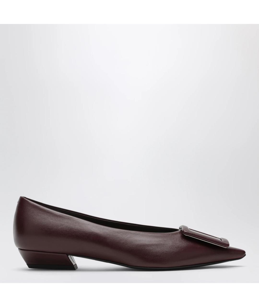 ROGER VIVIER Бордовые кожаные туфли, фото 3