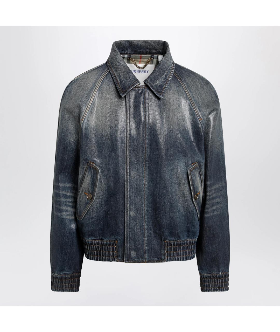 BURBERRY Синяя хлопковая куртка, фото 3