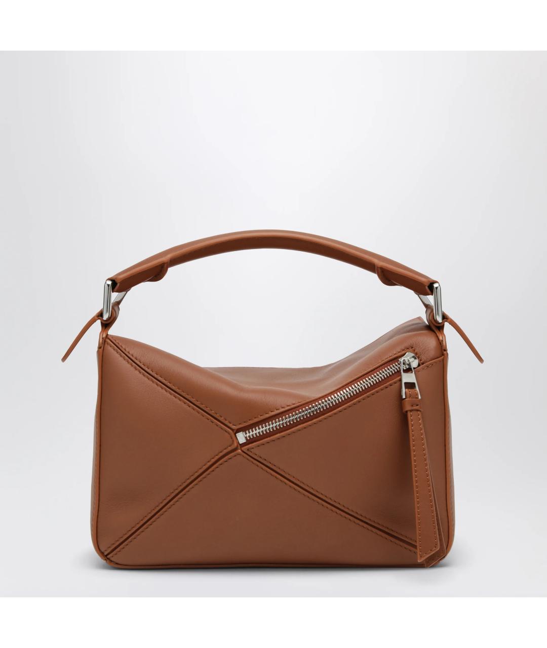 LOEWE Коричневая кожаная сумка через плечо, фото 2