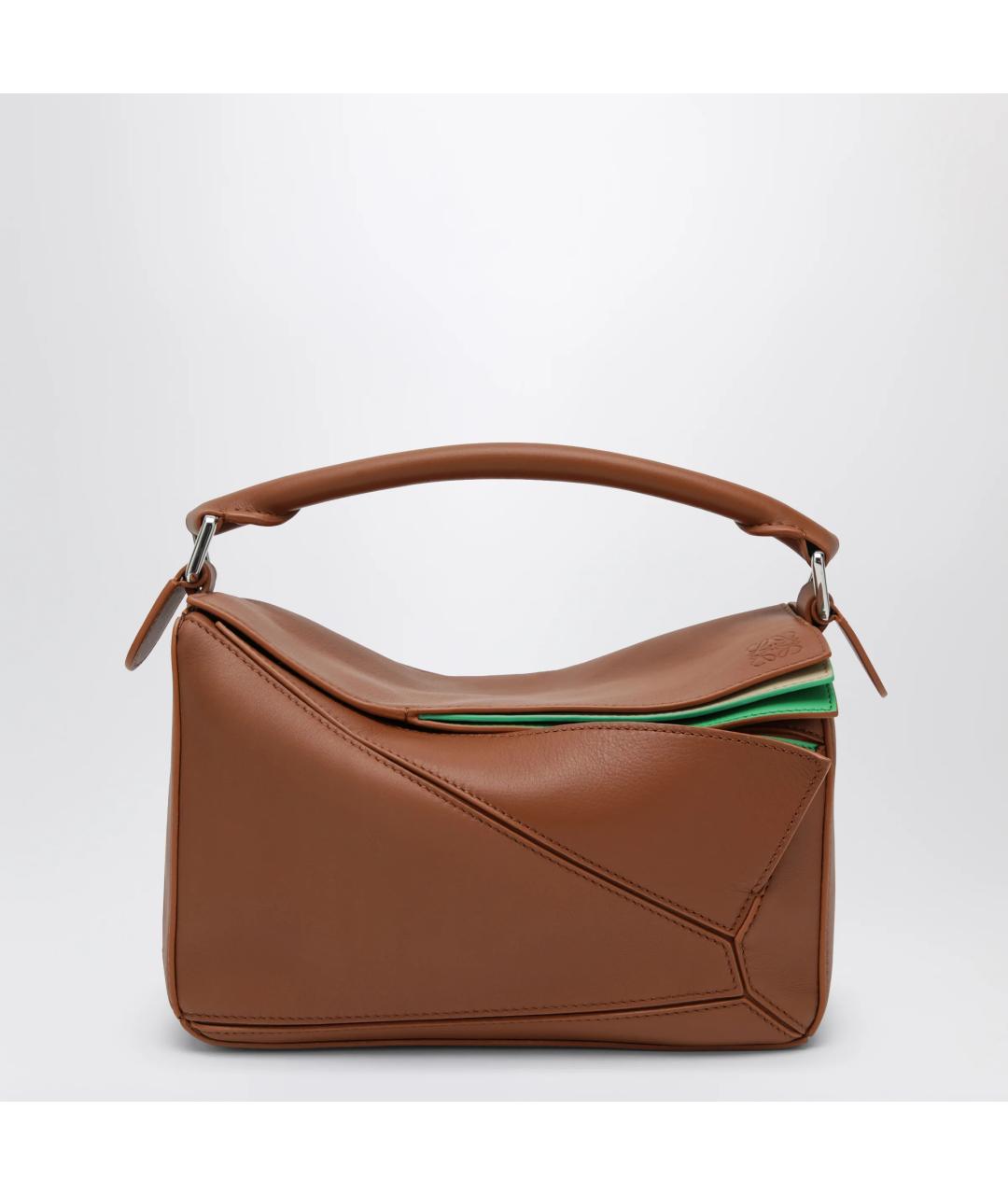 LOEWE Коричневая кожаная сумка через плечо, фото 3