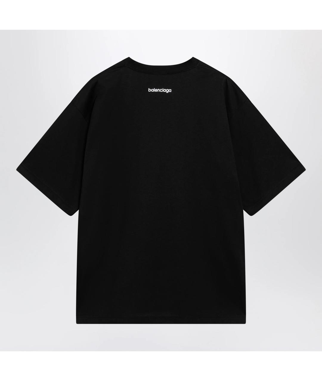 BALENCIAGA Черная хлопковая футболка, фото 2