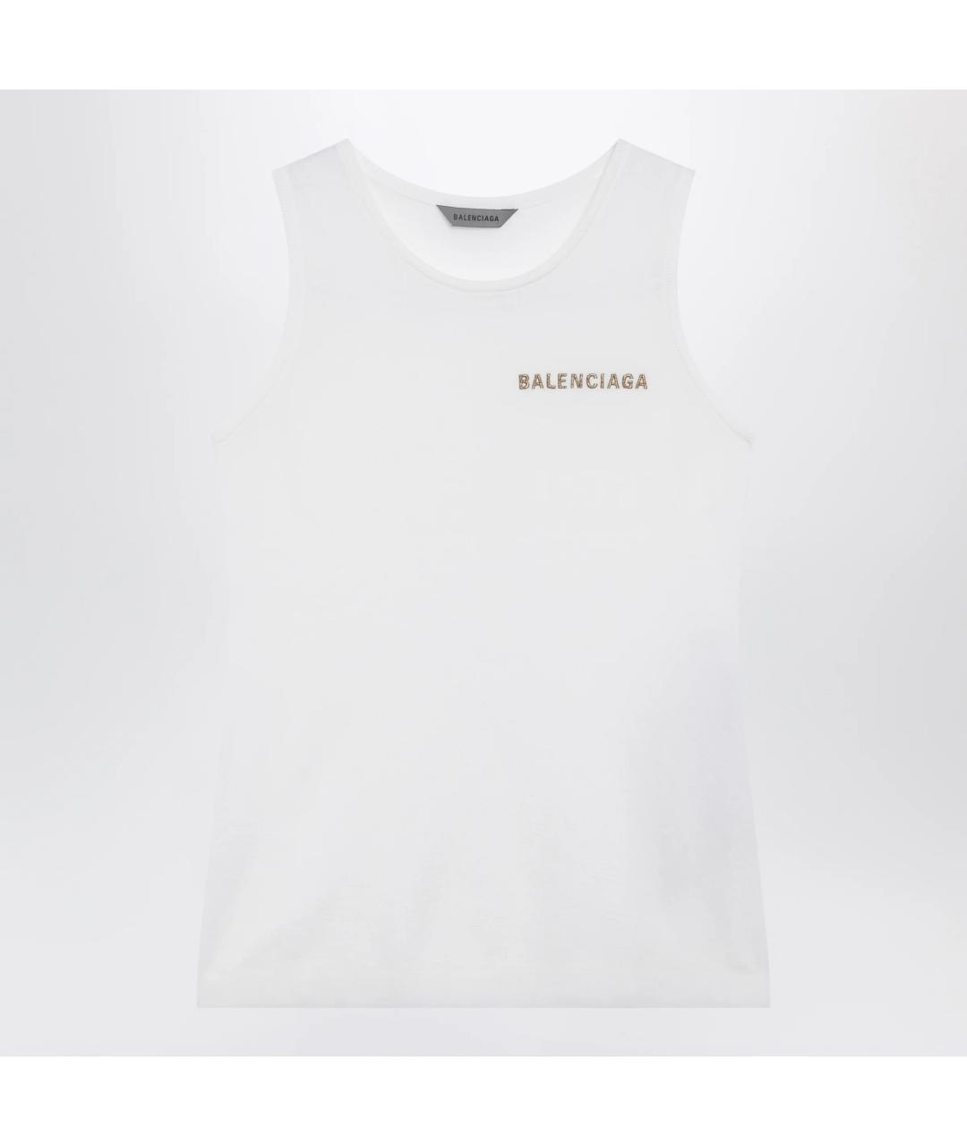 BALENCIAGA Белая хлопковая майка, фото 3