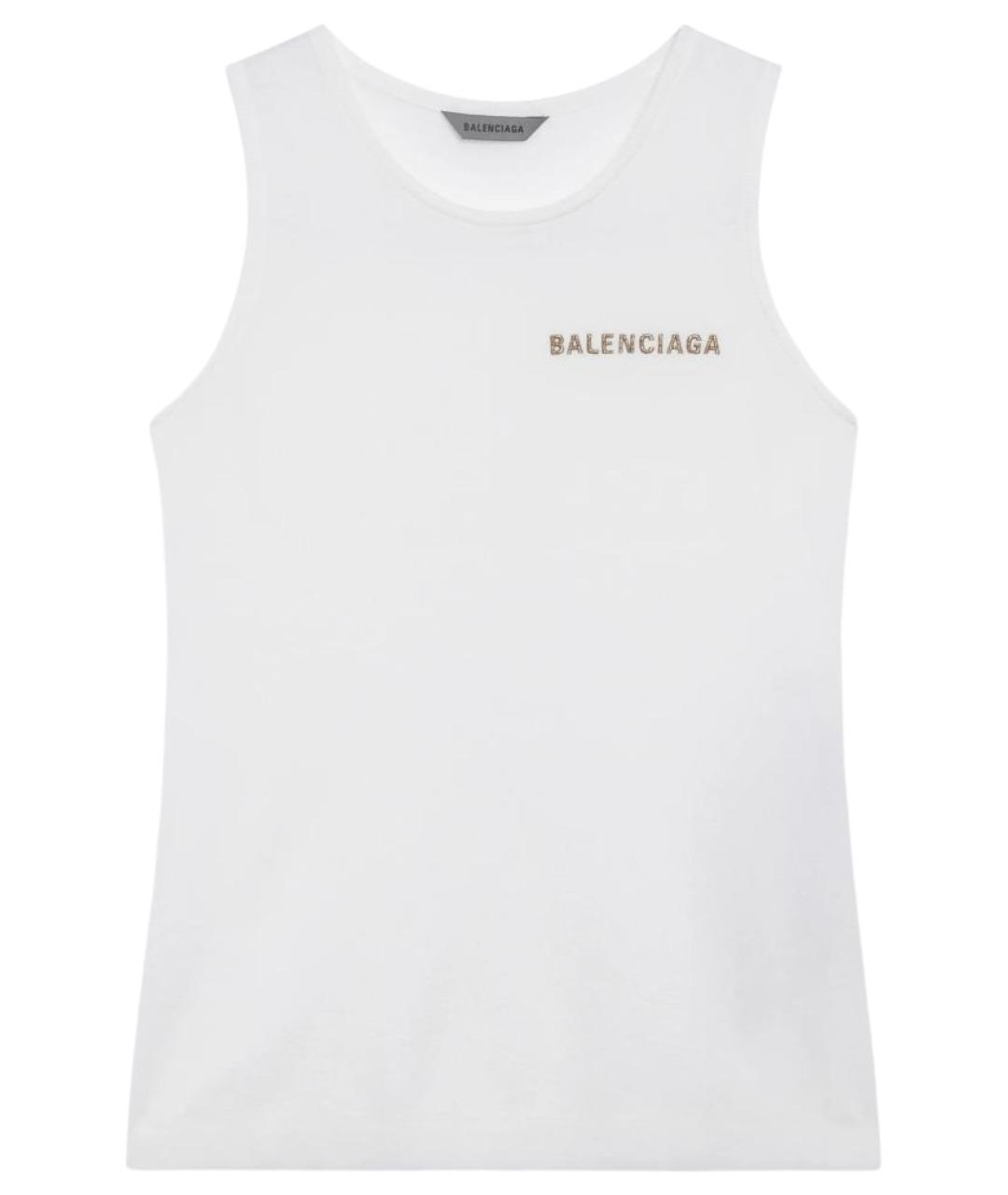 BALENCIAGA Белая хлопковая майка, фото 1