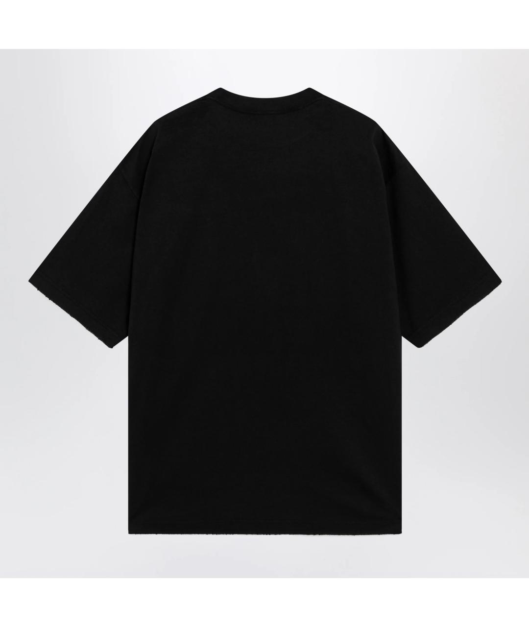 BALENCIAGA Черная хлопковая футболка, фото 2