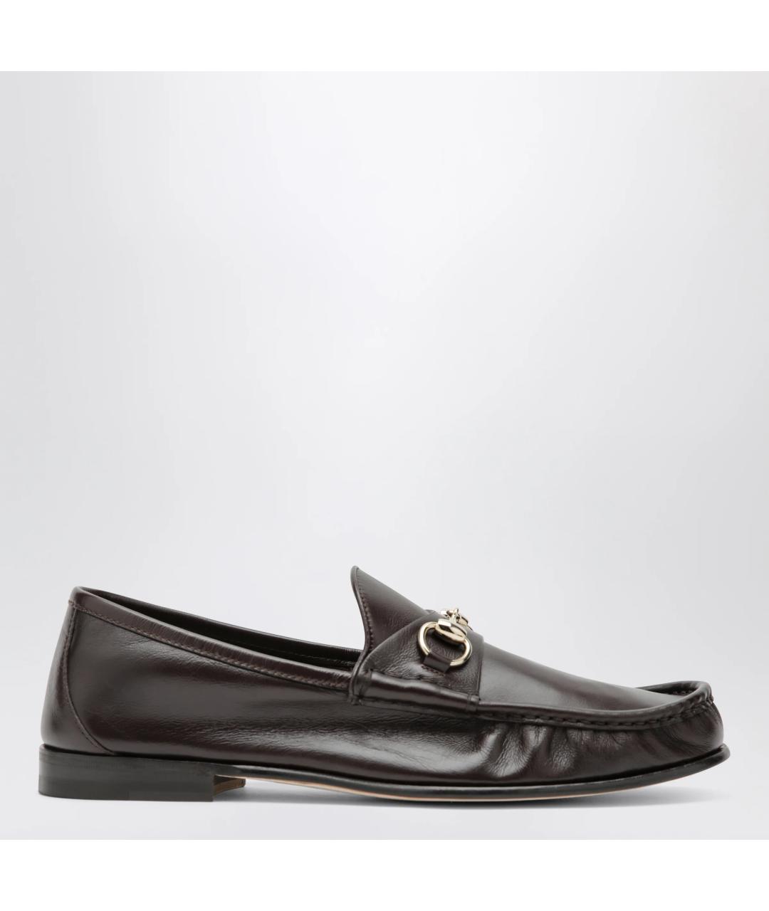 GUCCI Коричневые кожаные лоферы, фото 3