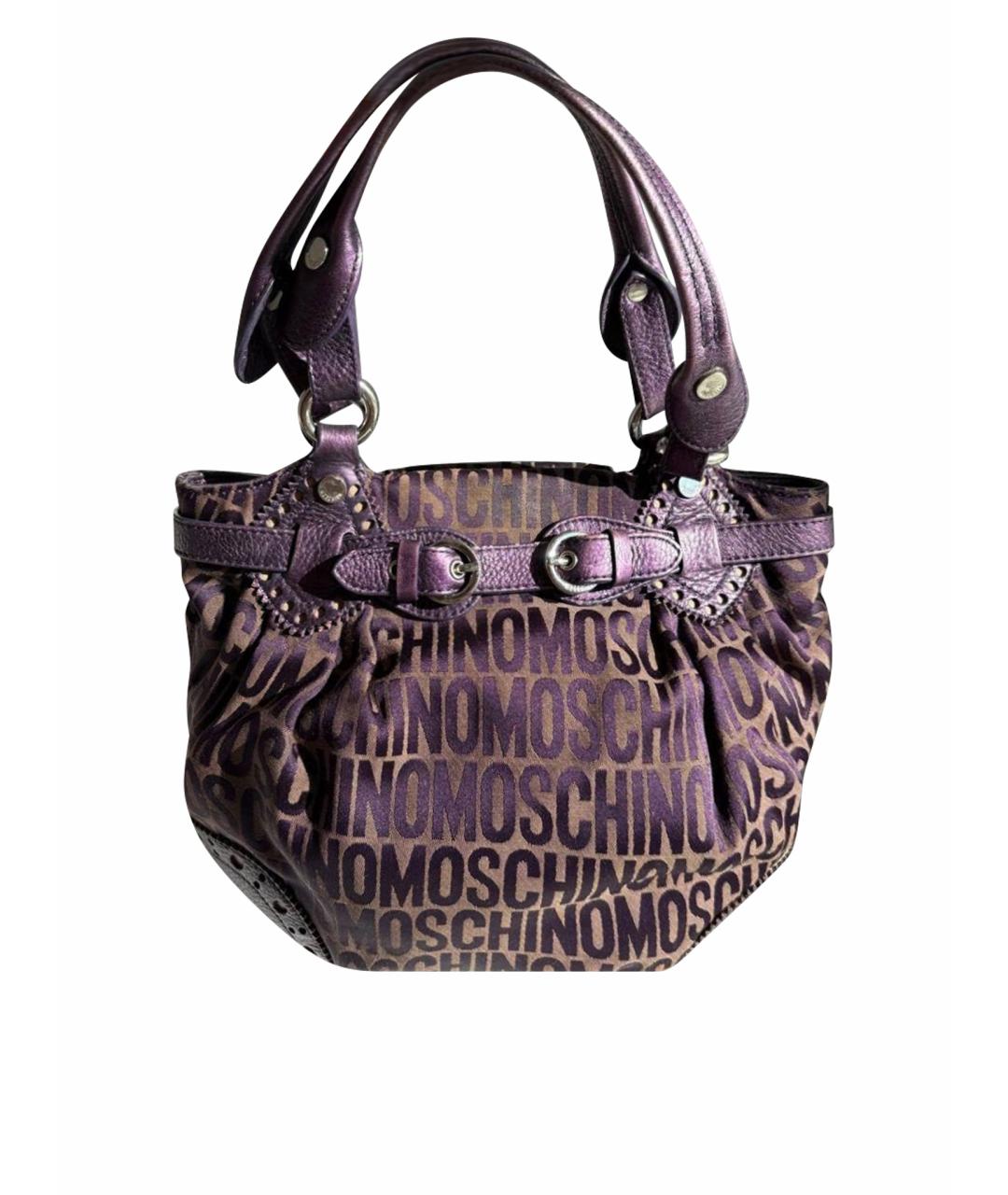 MOSCHINO Фиолетовая тканевая сумка тоут, фото 1