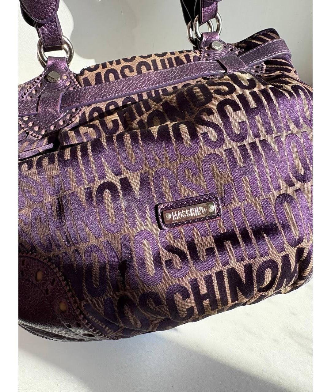 MOSCHINO Фиолетовая тканевая сумка тоут, фото 4