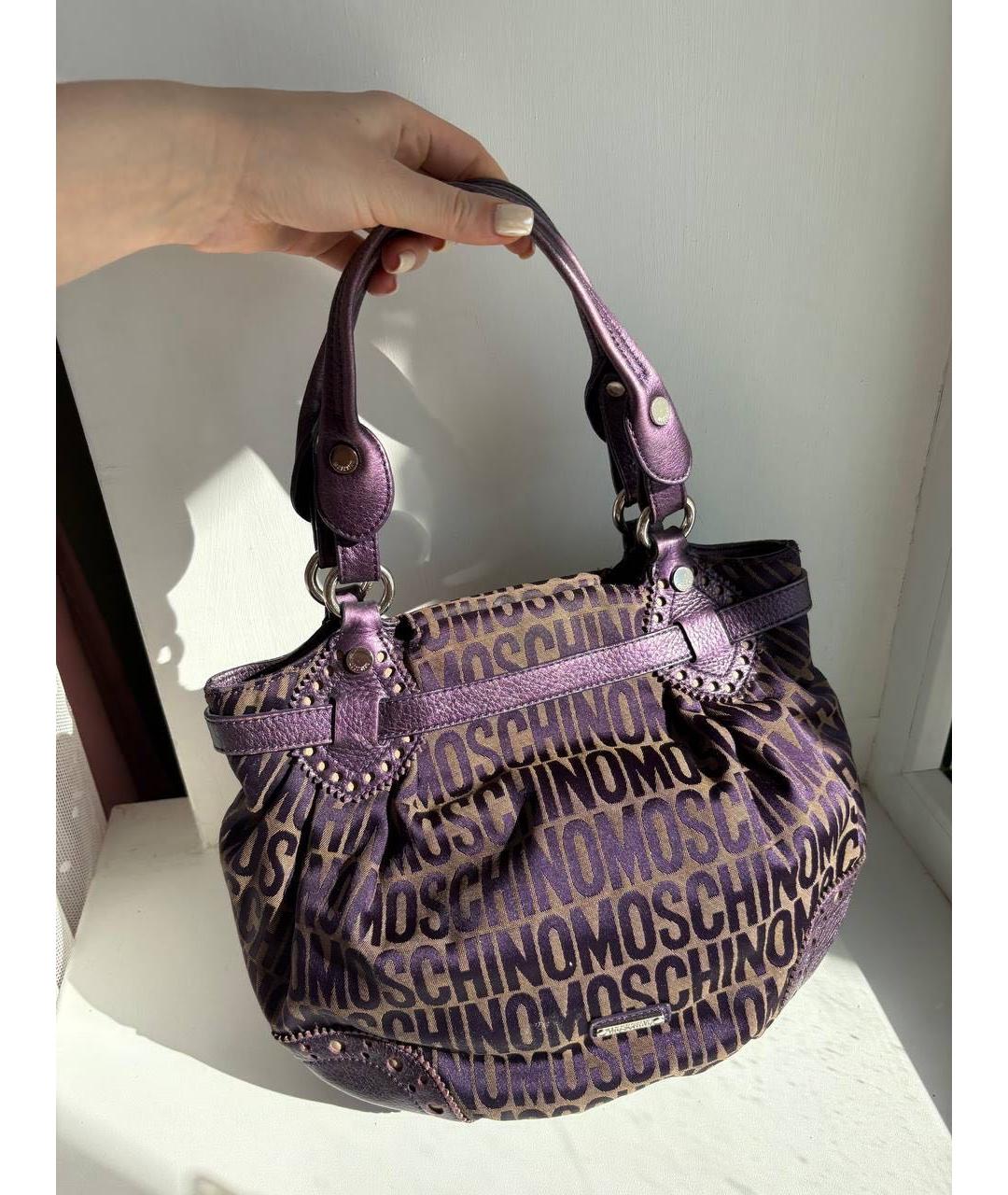 MOSCHINO Фиолетовая тканевая сумка тоут, фото 2