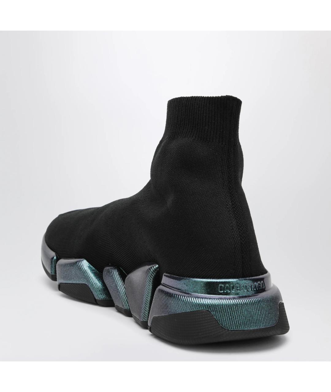 BALENCIAGA Черные текстильные высокие кроссовки / кеды, фото 2