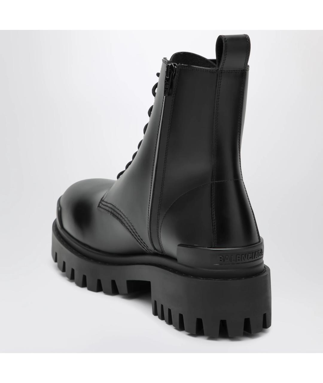 BALENCIAGA Черные кожаные высокие ботинки, фото 2