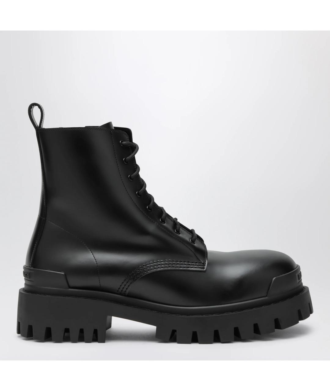 BALENCIAGA Черные кожаные высокие ботинки, фото 3