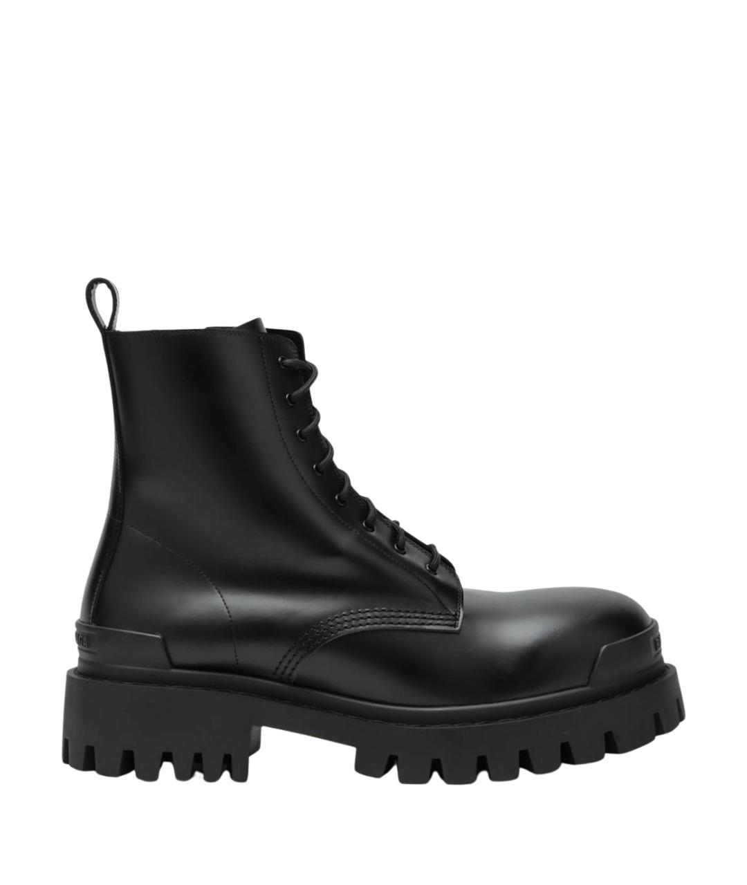 BALENCIAGA Черные кожаные высокие ботинки, фото 1