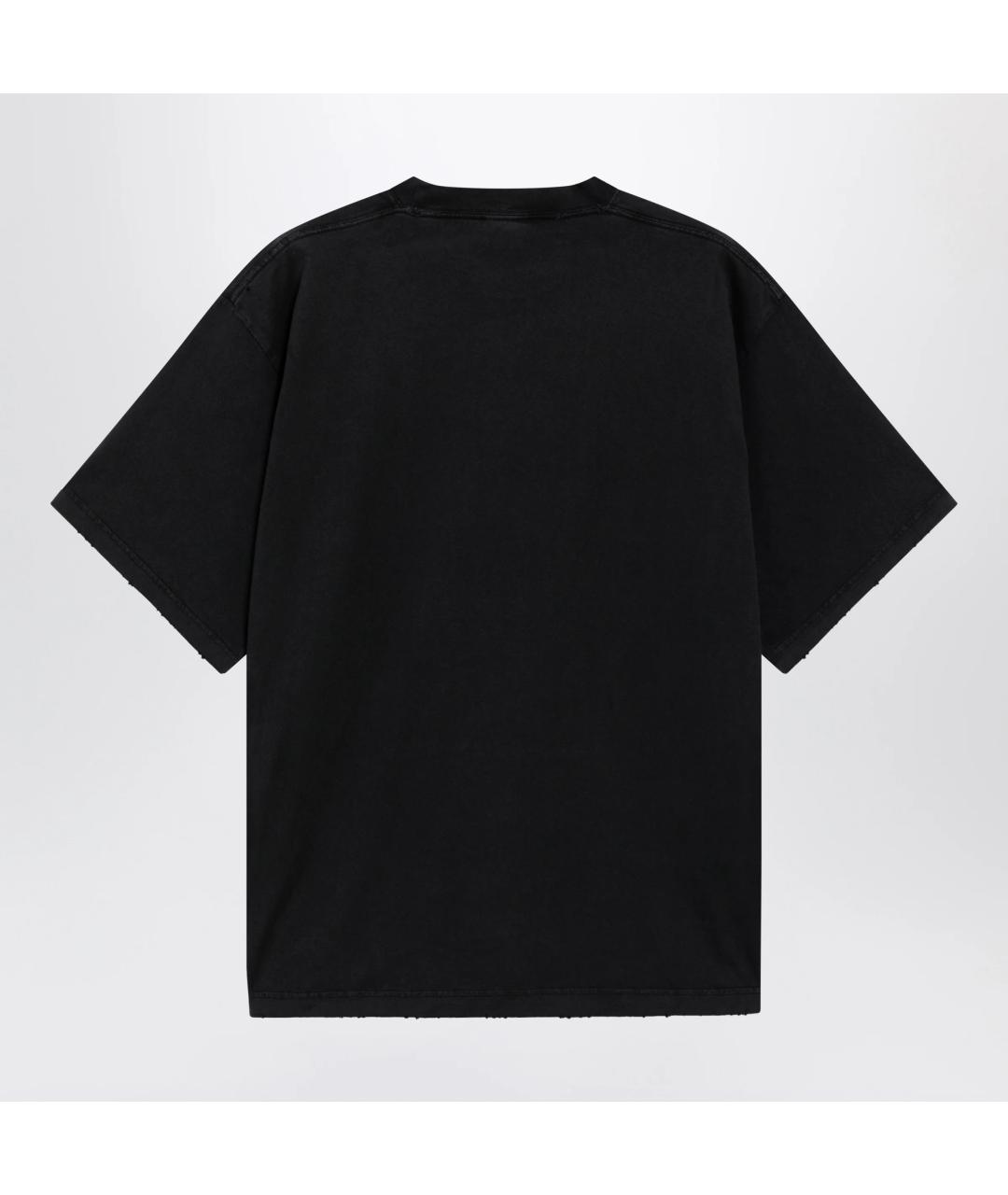 BALENCIAGA Черная хлопковая футболка, фото 2
