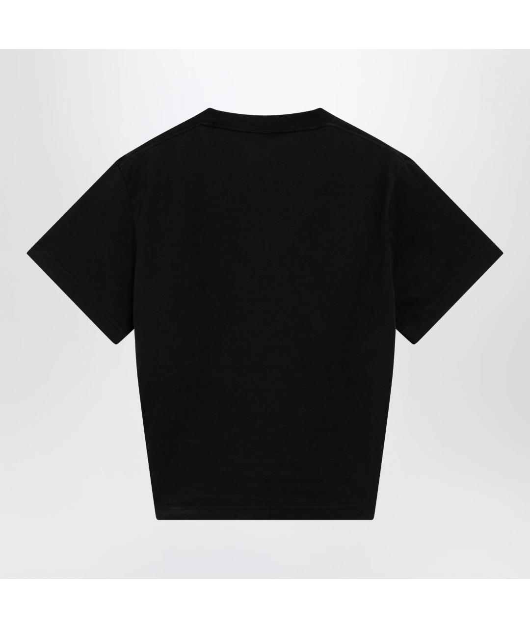 BALENCIAGA Черная хлопковая футболка, фото 2