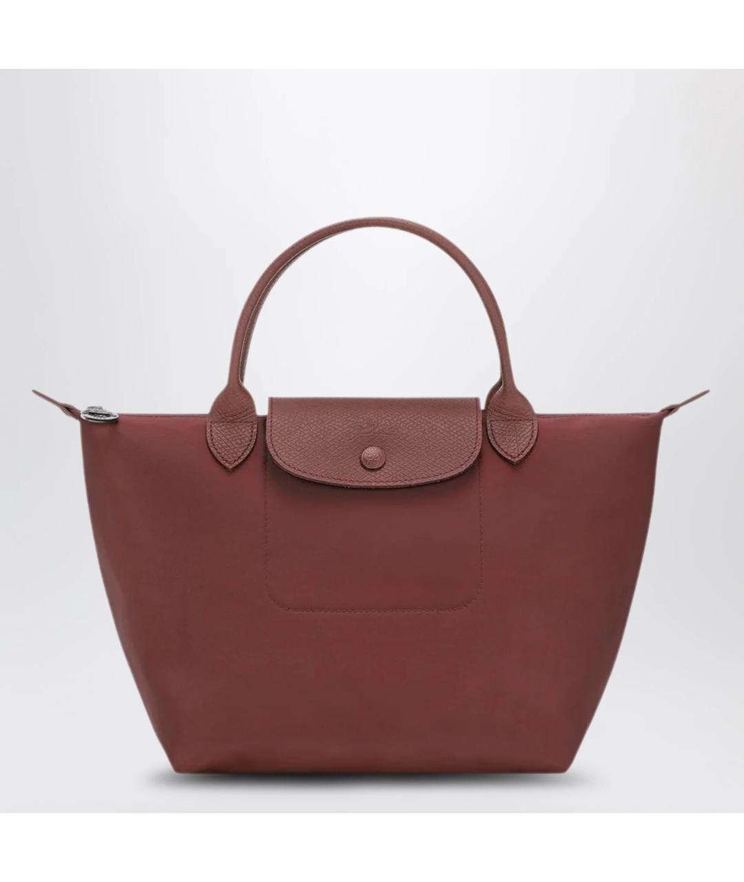 LONGCHAMP Бордовая тканевая сумка тоут, фото 3