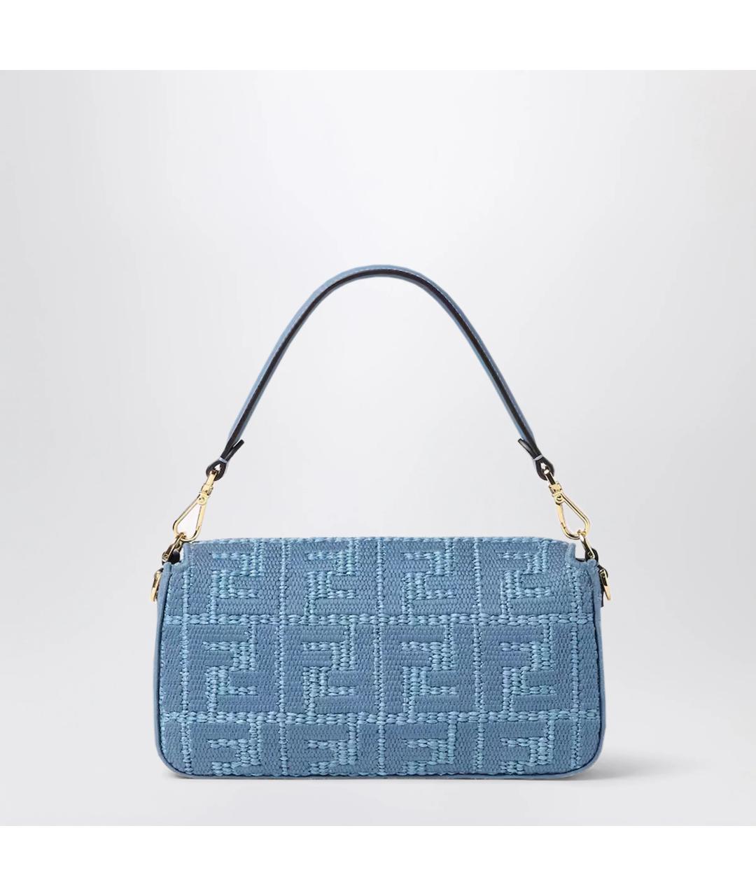 FENDI Голубая тканевая сумка через плечо, фото 2