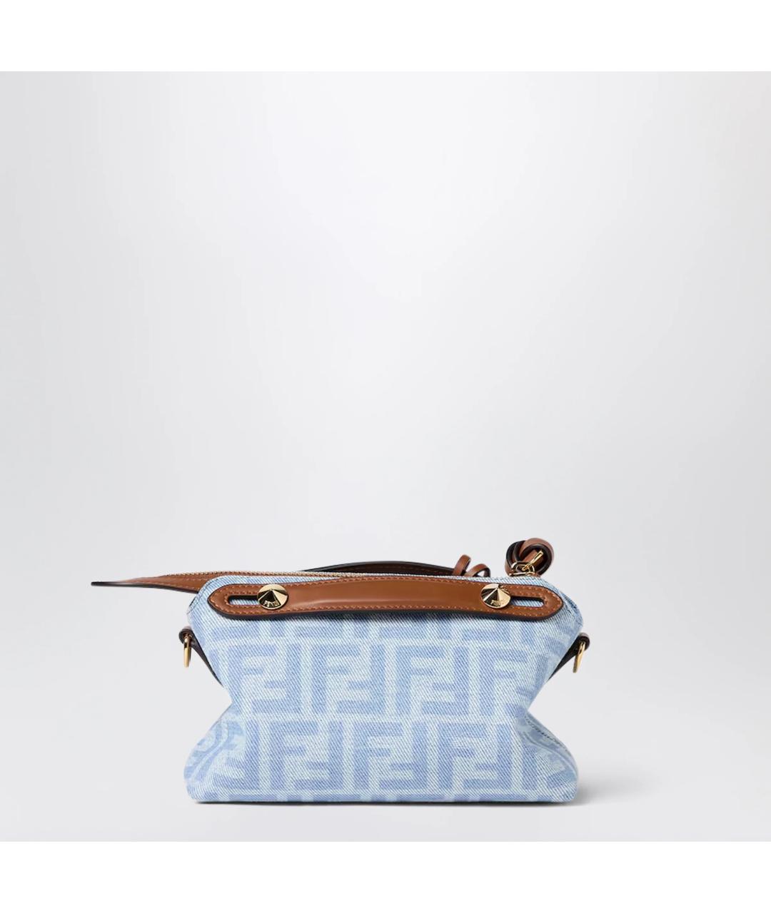 FENDI Голубая тканевая сумка через плечо, фото 2