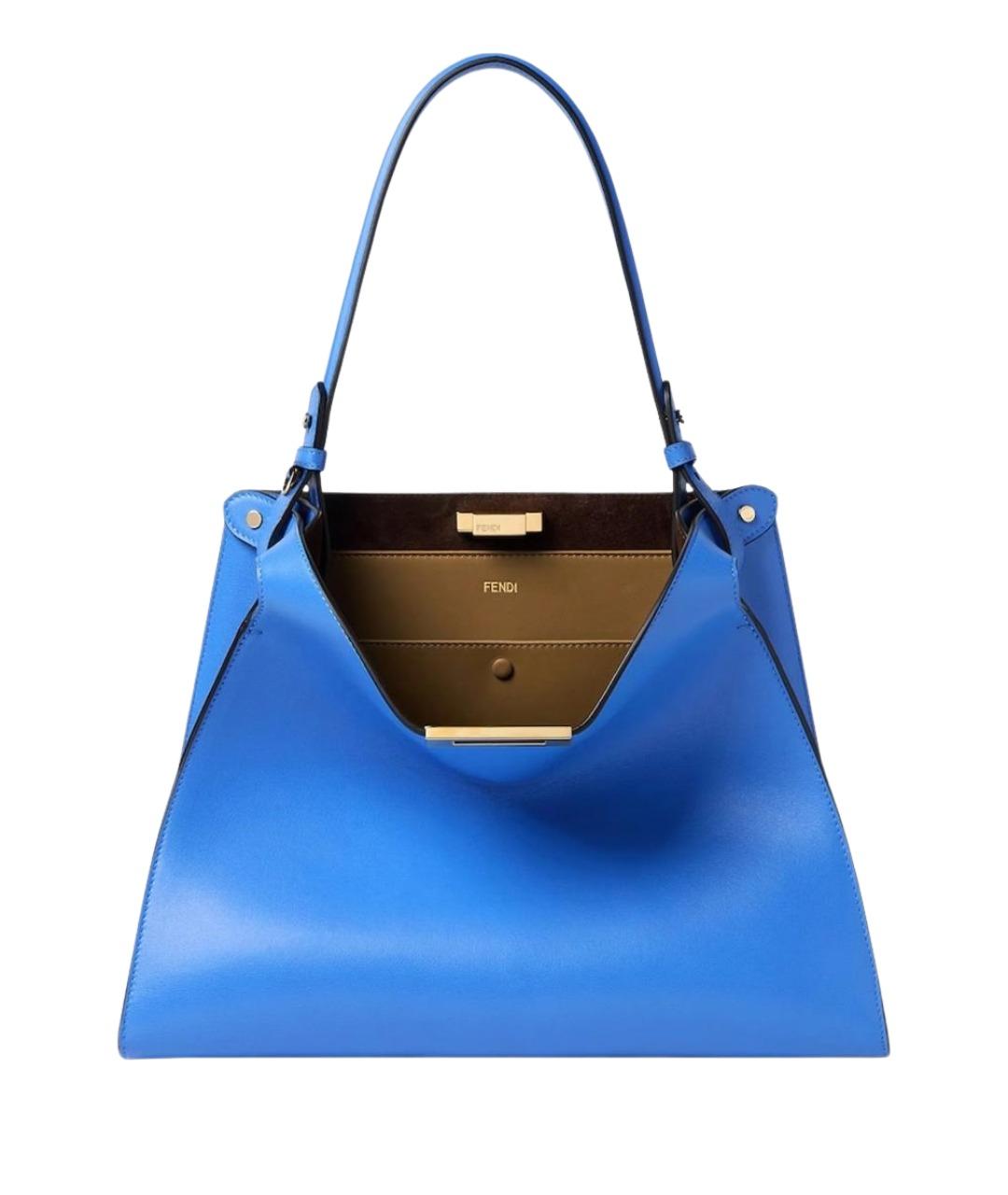 FENDI Синяя кожаная сумка тоут, фото 1