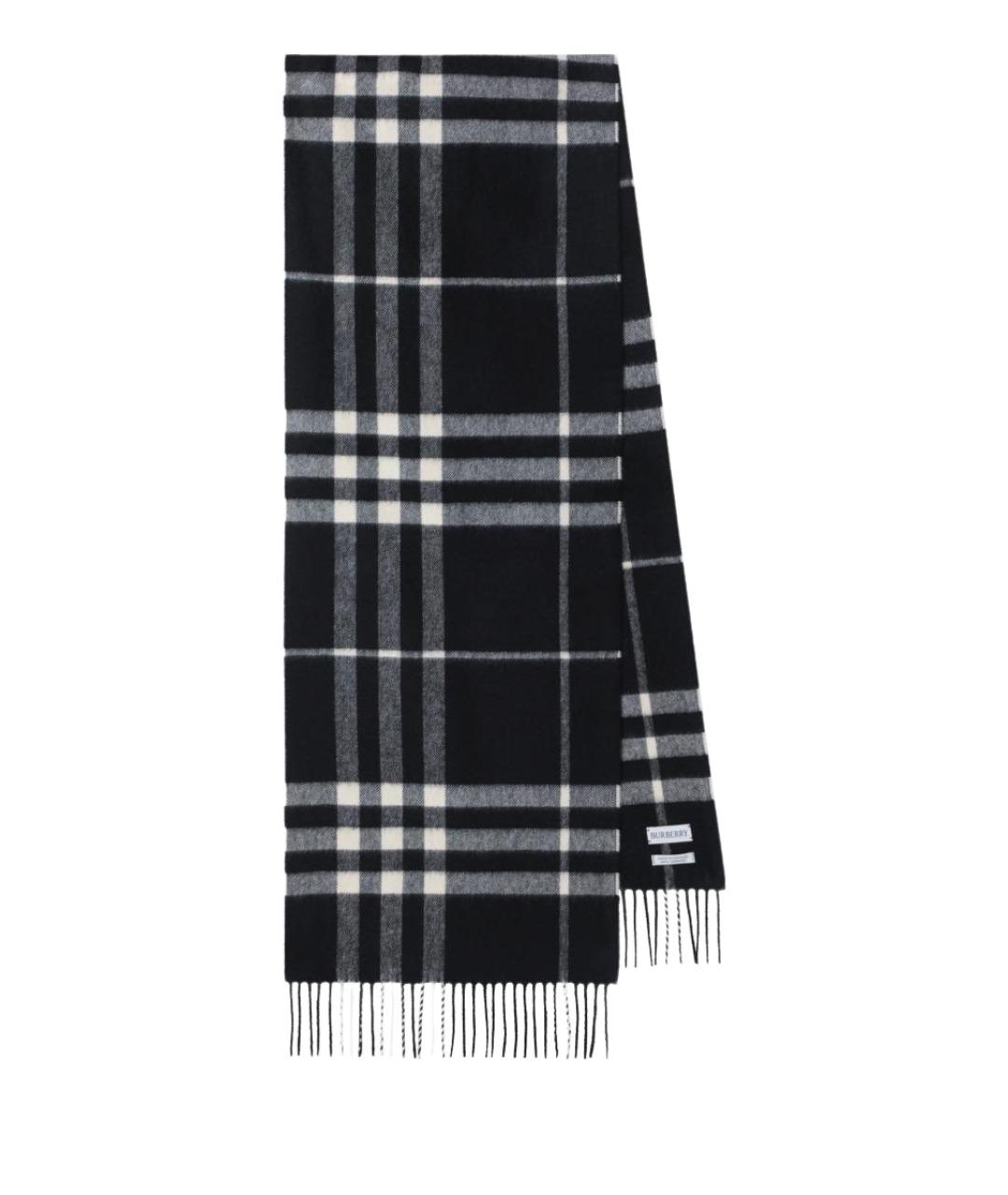 BURBERRY Черный кашемировый шарф, фото 1