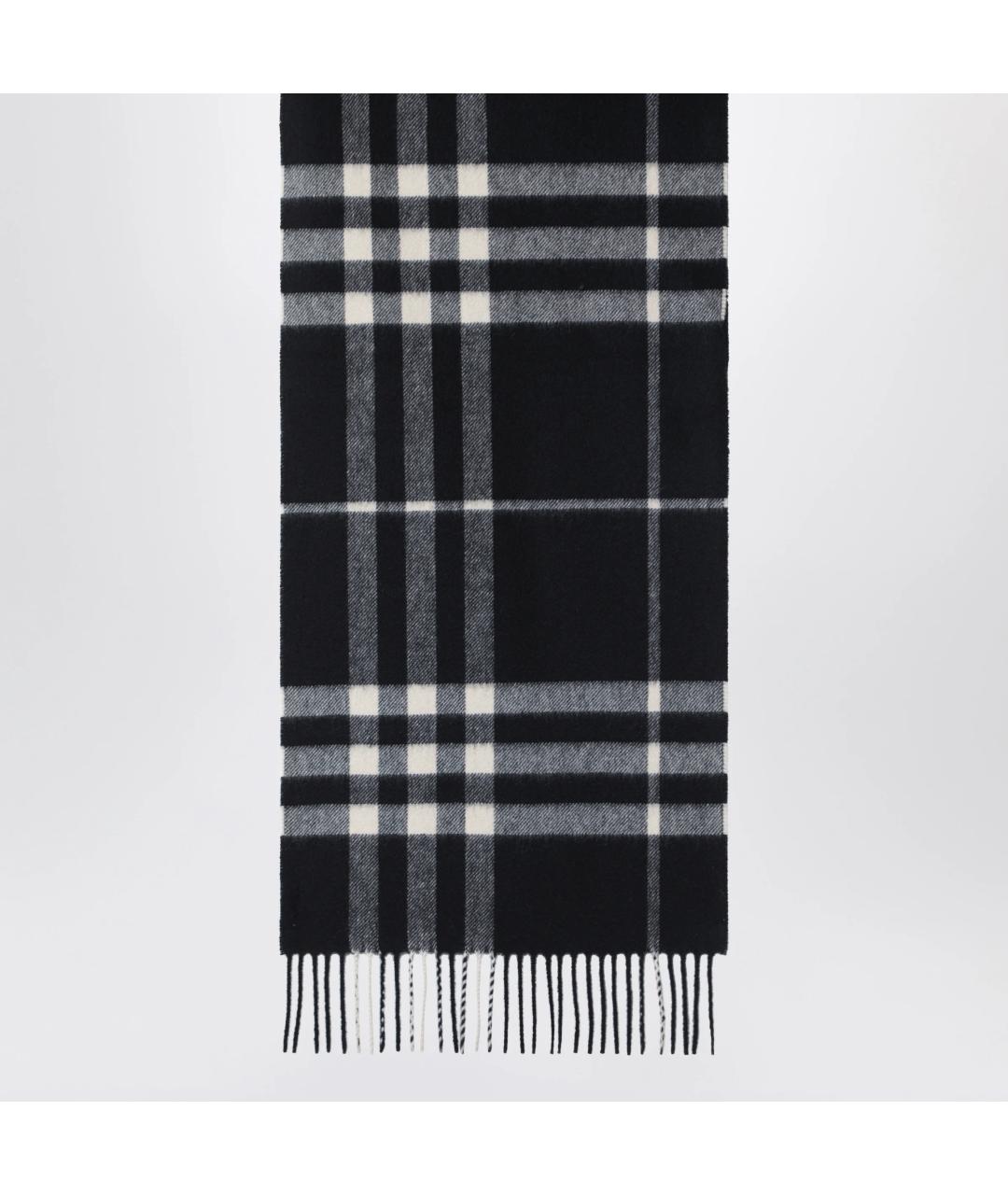 BURBERRY Черный кашемировый шарф, фото 2