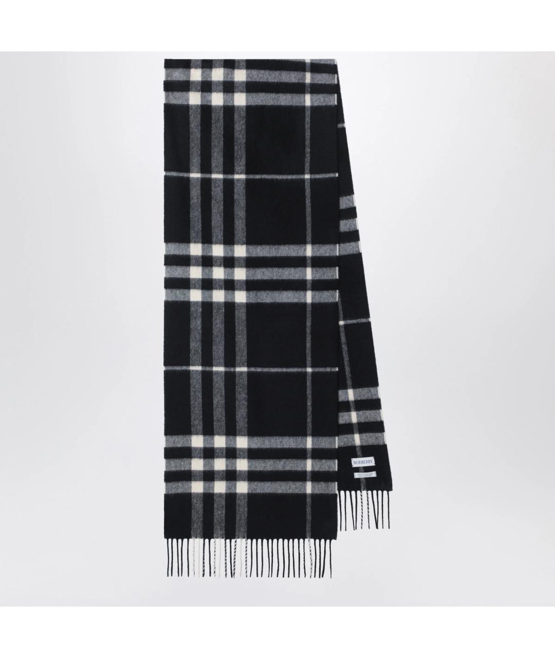 BURBERRY Черный кашемировый шарф, фото 3