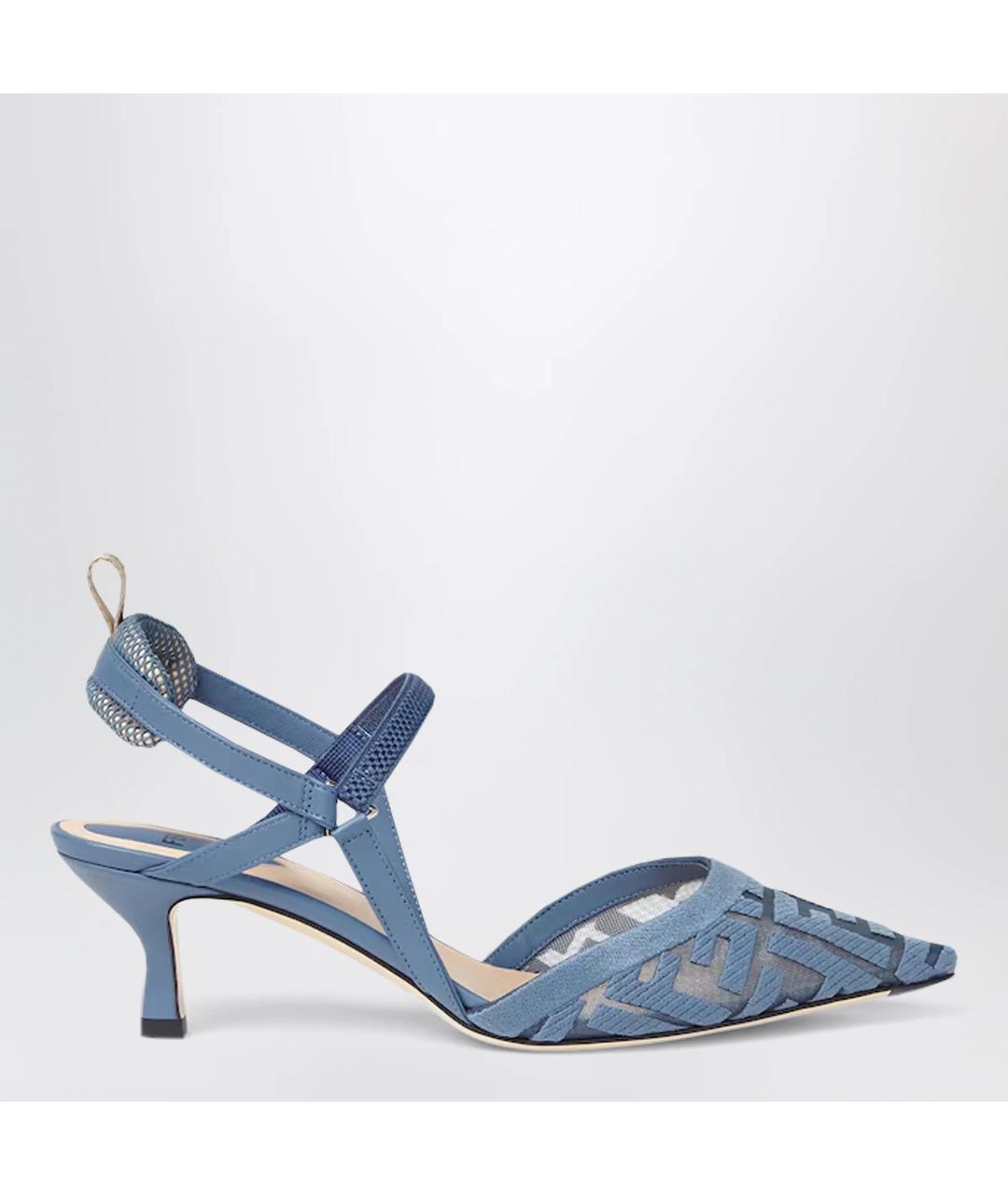 FENDI Синие текстильные туфли, фото 3