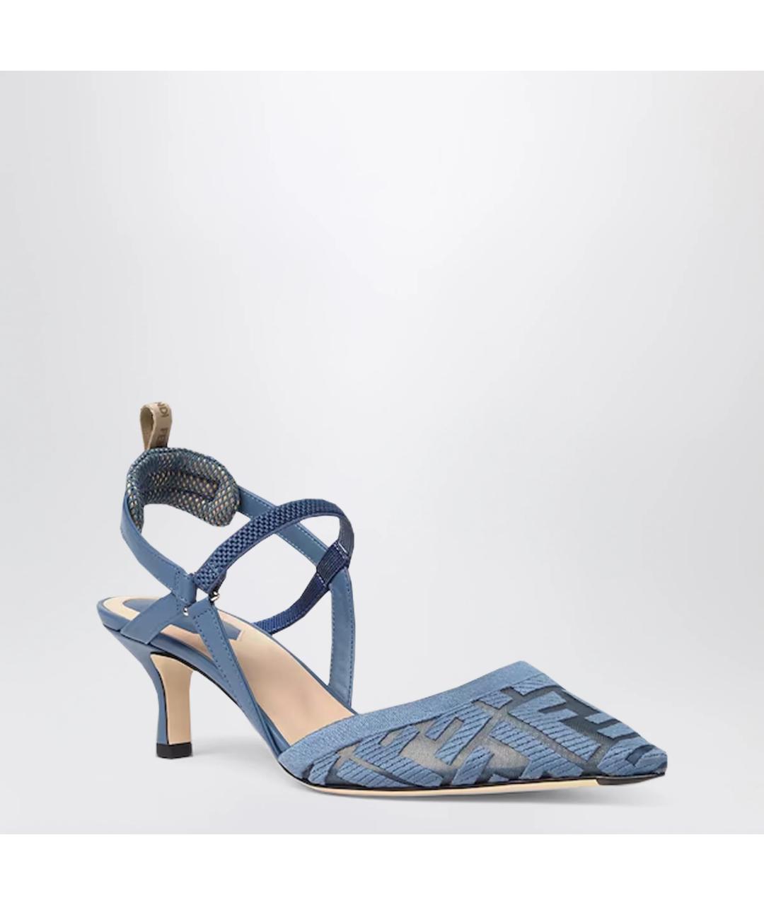 FENDI Синие текстильные туфли, фото 2